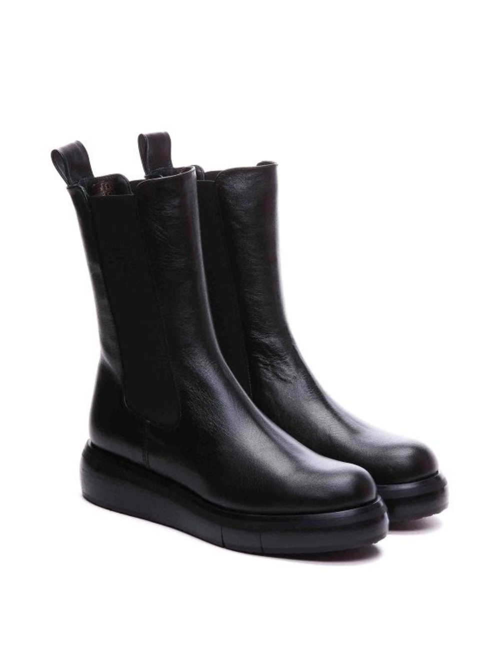 Paloma Barcelo jack black mid calf leather boots 37